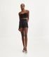 Imagem miniatura do produto Blusa Cropped de Tirantes en Crepé con Design Corset Negro 3