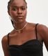 Imagem miniatura do produto Blusa Cropped de Tirantes en Crepé con Design Corset Negro 5