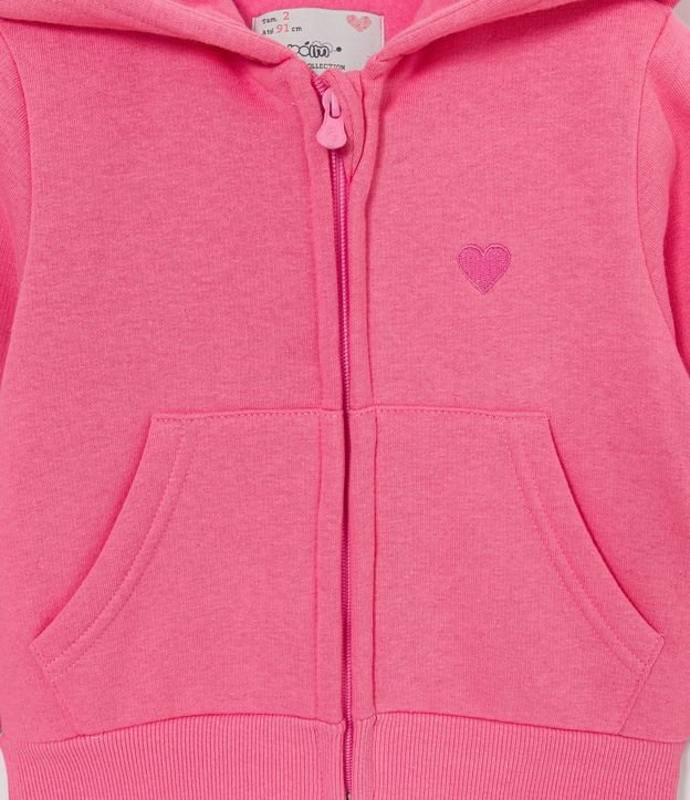 Campera Básica Infantil con Bolsillo Canguro - Talle 1 a 5 años Rosado 3