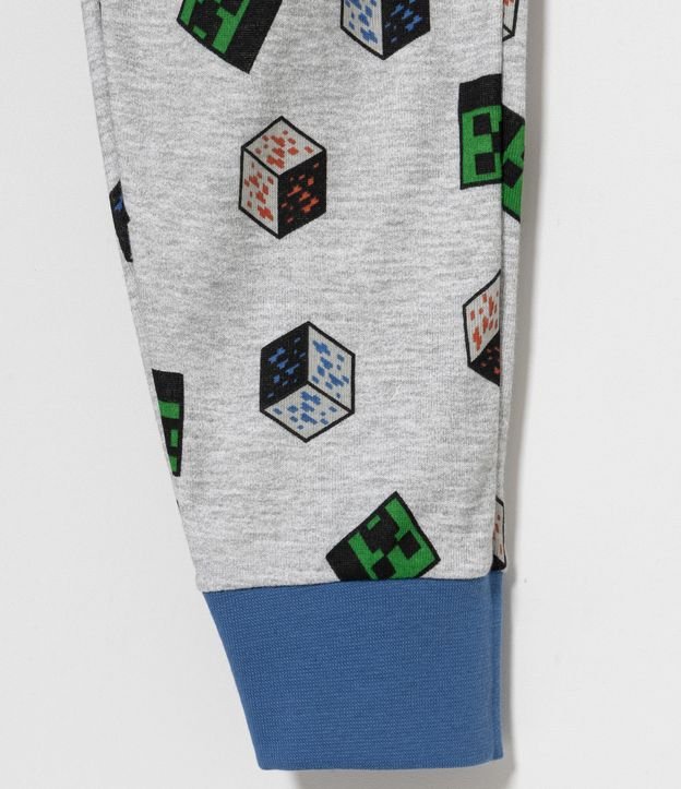 Pijama Largo Infantil Estampado Minecraft - Talle 5 a 14 años Azul 4