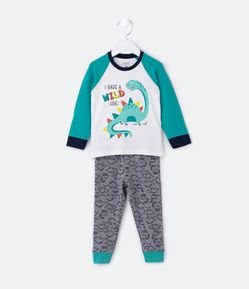 Pijama Largo Infantil Estampado Dinosaurio - Talle 1 a 4 años