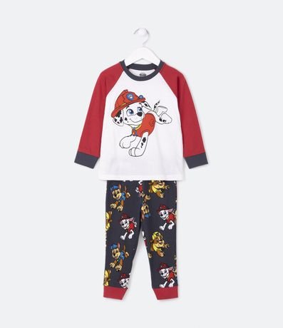 Pijama Longo Infantil com Estampa Stitch e Mangas Coloridas - Tam 4 a 14  Anos Branco Neve