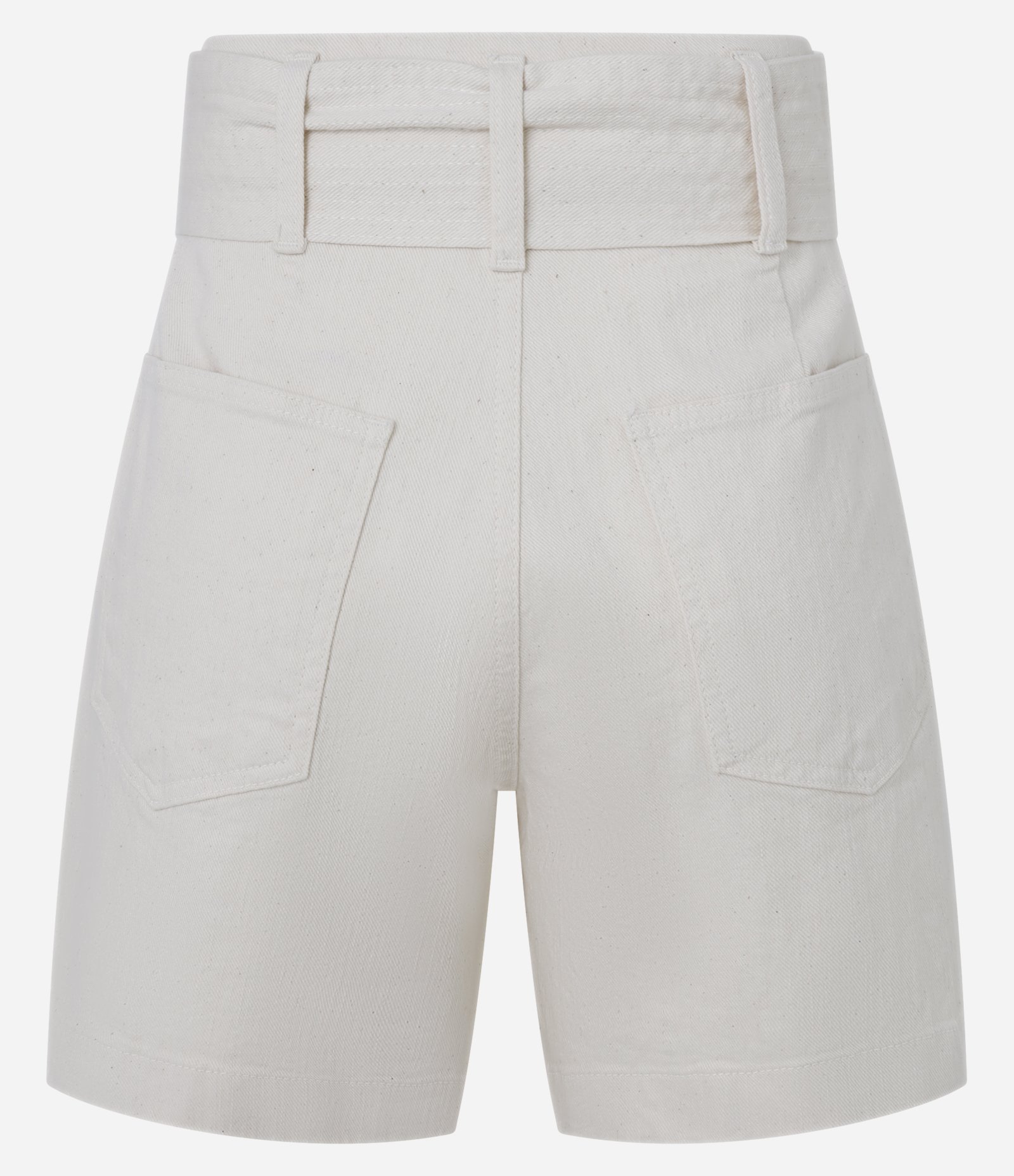 Short Curto em Sarja com Elastano e Cinto Faixa Off White 6