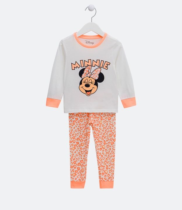Pijama Infantil en Algodón con Estampado Minnie y Jaguar - Talle 1 a 4 años Blanco 1