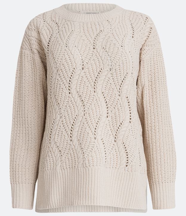 Suéter en Tejido de Punto Diferenciado Off White 6