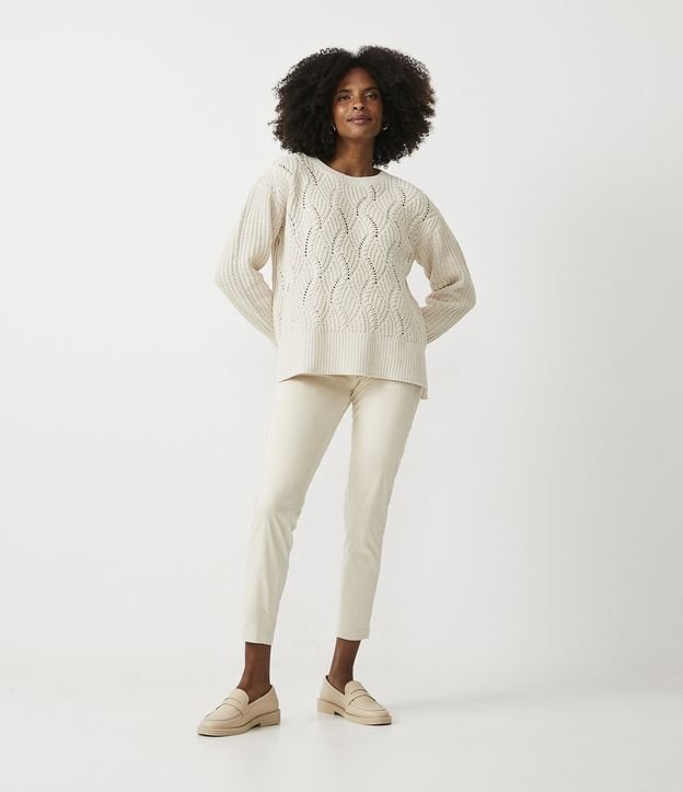 Suéter en Tejido de Punto Diferenciado Off White 2