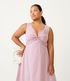 Imagem miniatura do produto Vestido Midi en Tricolina con Escote Cruzado Curve & Plus Size Rojo 3