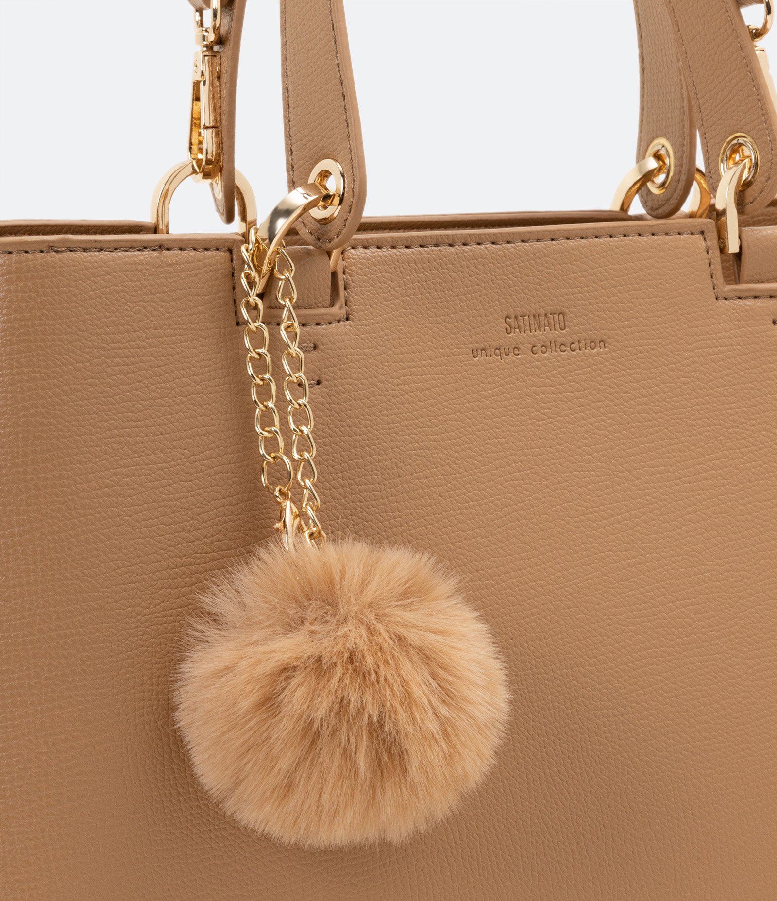 Bolsa Transversal Satchel com Alça de Mão com Pompom 7