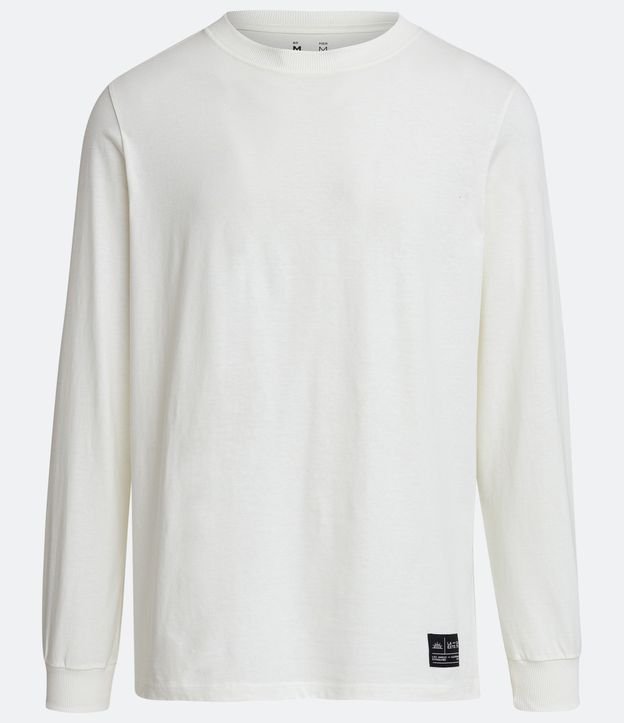 Remera Regular en Algodón Peruano con Puño Ajustado Blanco Nieve 6