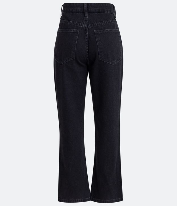 Pantalón Recto Jeans con Brillo Bordado Negro 6