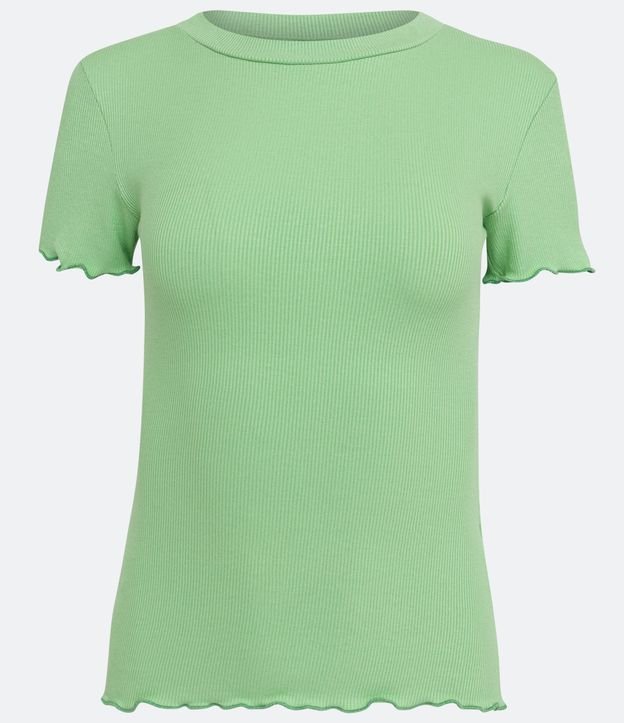 Blusa Básica en Ribana con Volados en la Barra Verde 5