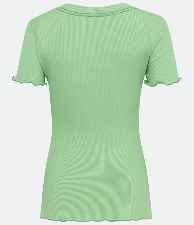 Blusa Básica en Ribana con Volados en la Barra Verde 6