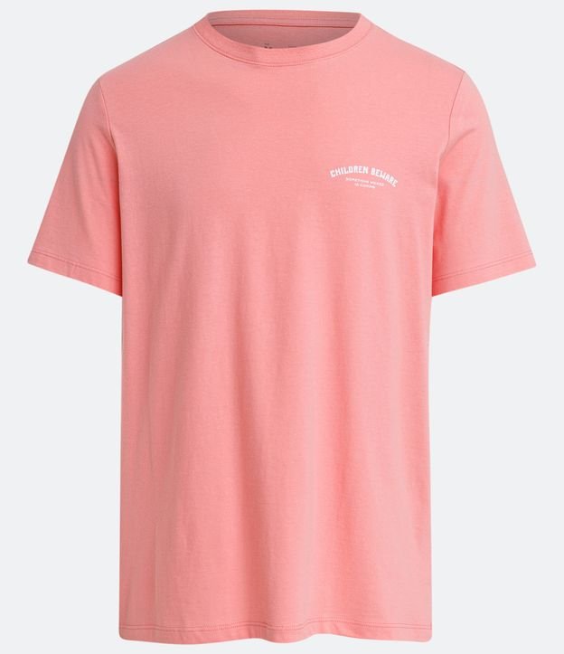 Camiseta Regular com Estampa de Lettering Rosa 6