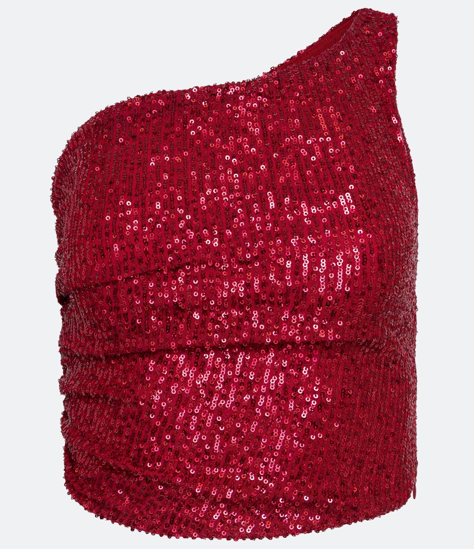 Blusa Cropped em Paetê com Decote Ombro Só Vermelho 5