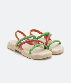 Sandália Infantil com Tiras Coloridas - Tam 28 a 35