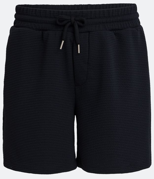 Bermuda Slim Texturizada con Lazo y Bolsillos Negro 6
