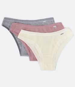 Kit 03 Calcinhas Biquíni em Cotton DelRio