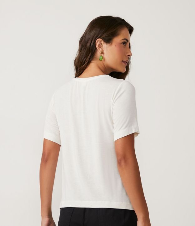 Remera en Viscosa con Estampado Cebra Off White 3