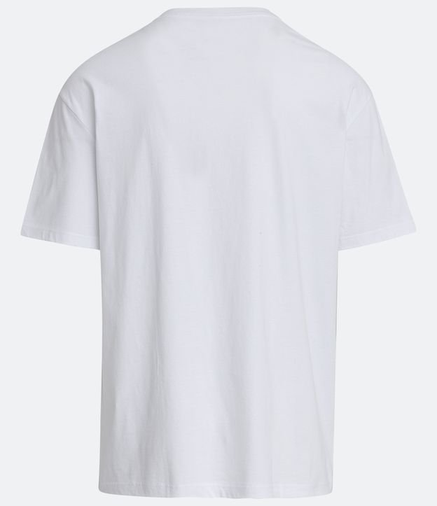 Camiseta Relaxed em Meia Malha Malhão com Estampa Smiley Skating Branco 2