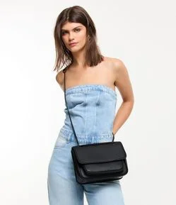 Bolsa Média com Tampa e Alça de Corrente