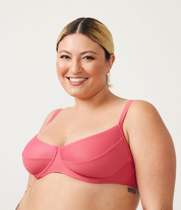 Biquíni Top Meia Taça em Poliamida sem Bojo Curve & Plus Size