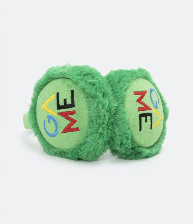 Orejeras Infantiles Peluditas y con Lettering Game Verde 2