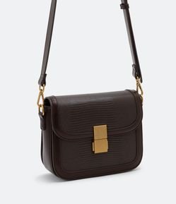 Bolsa com Tampa Fechamento com Locker de Metal Texturizada