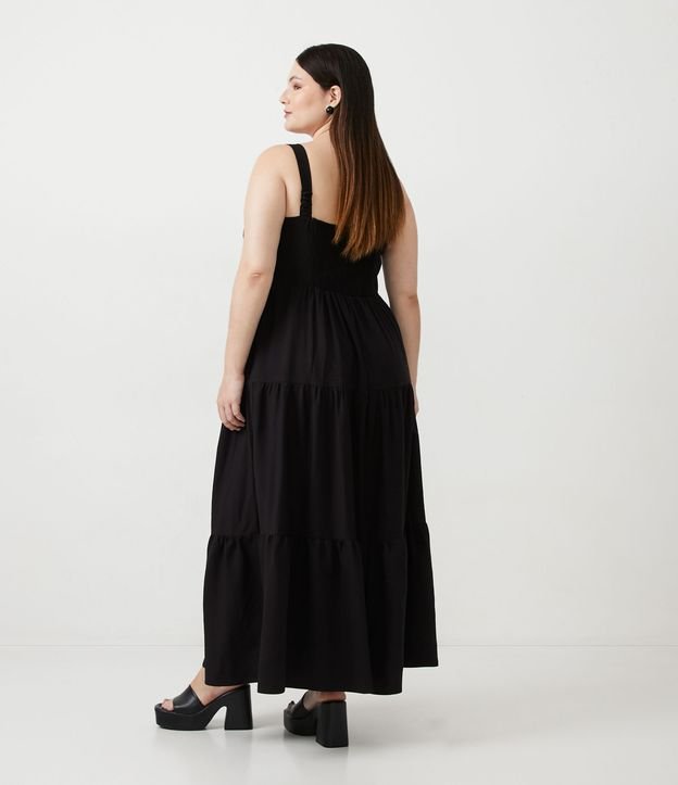 Vestido Largo en Viscosa con Lazo en el Escote Curve & Plus Size Negro 2