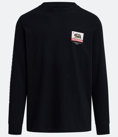 Camiseta Regular em Meia Malha com Estampa Urso California e Lettering Menor preço em Camiseta Regular em Meia Malha com Estampa Urso California e Lettering
