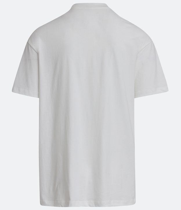Camiseta Relaxed em Algodão Peruano com Gola Média Branco 6