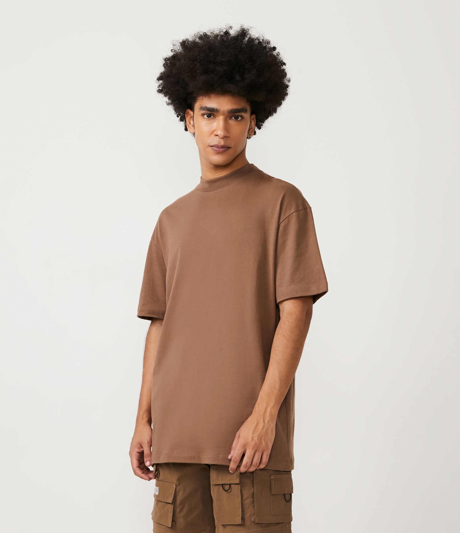 Camiseta Relaxed em Algodão Peruano com Gola Média 1