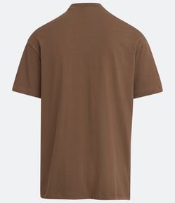 Camiseta Relaxed em Algodão Peruano com Gola Média