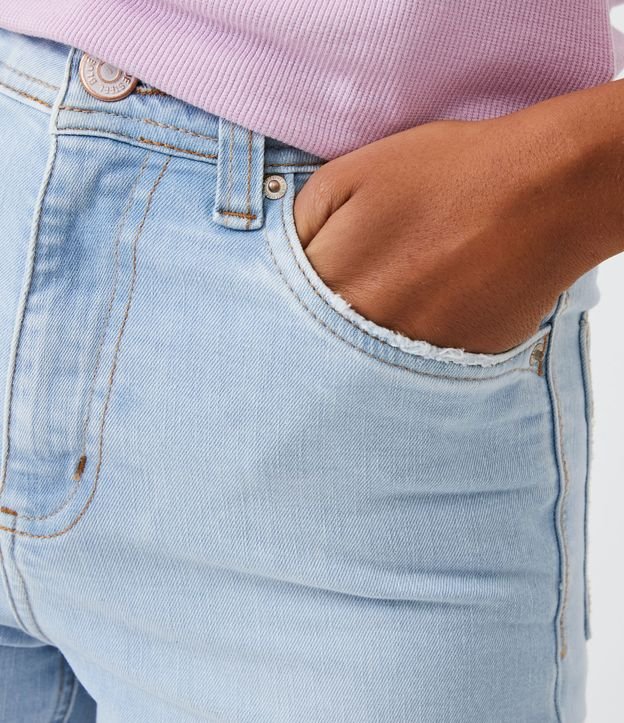 Pantalón Bootcut Cintura Alta en Jeans con Bolsillos y Gastados en las Rodillas Azul 4