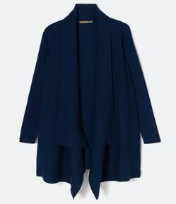 Cardigan Alongado em Tricô com Pontas Curve & Plus Size