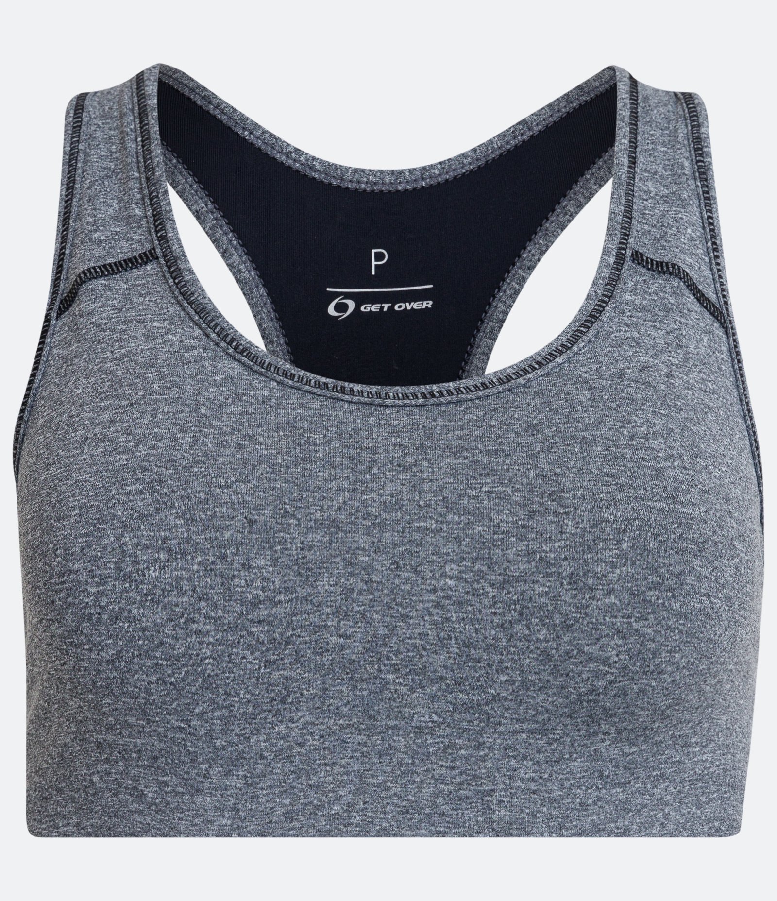 Top Nadador Esportivo Básico em Poliamida com Barra Contrastante Cinza 1