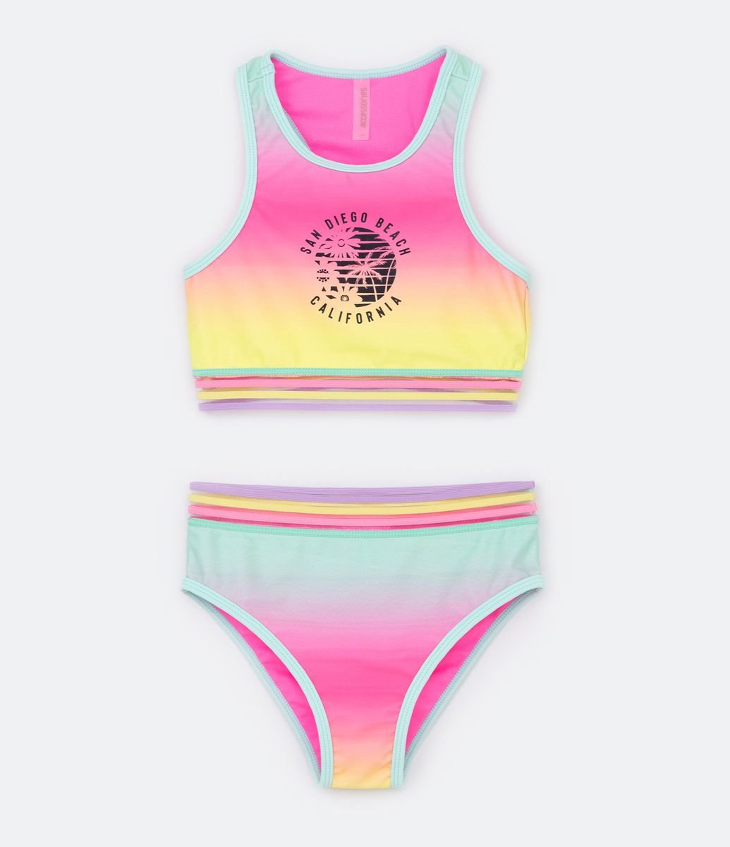 Biquíni Esportivo Infantil Degrade com Silk San Diego Beach Tam 5 a