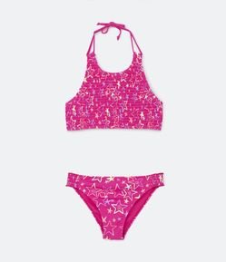 Biquíni Infantil com Estampa de Estrelas - Tam 5 a 14 anos