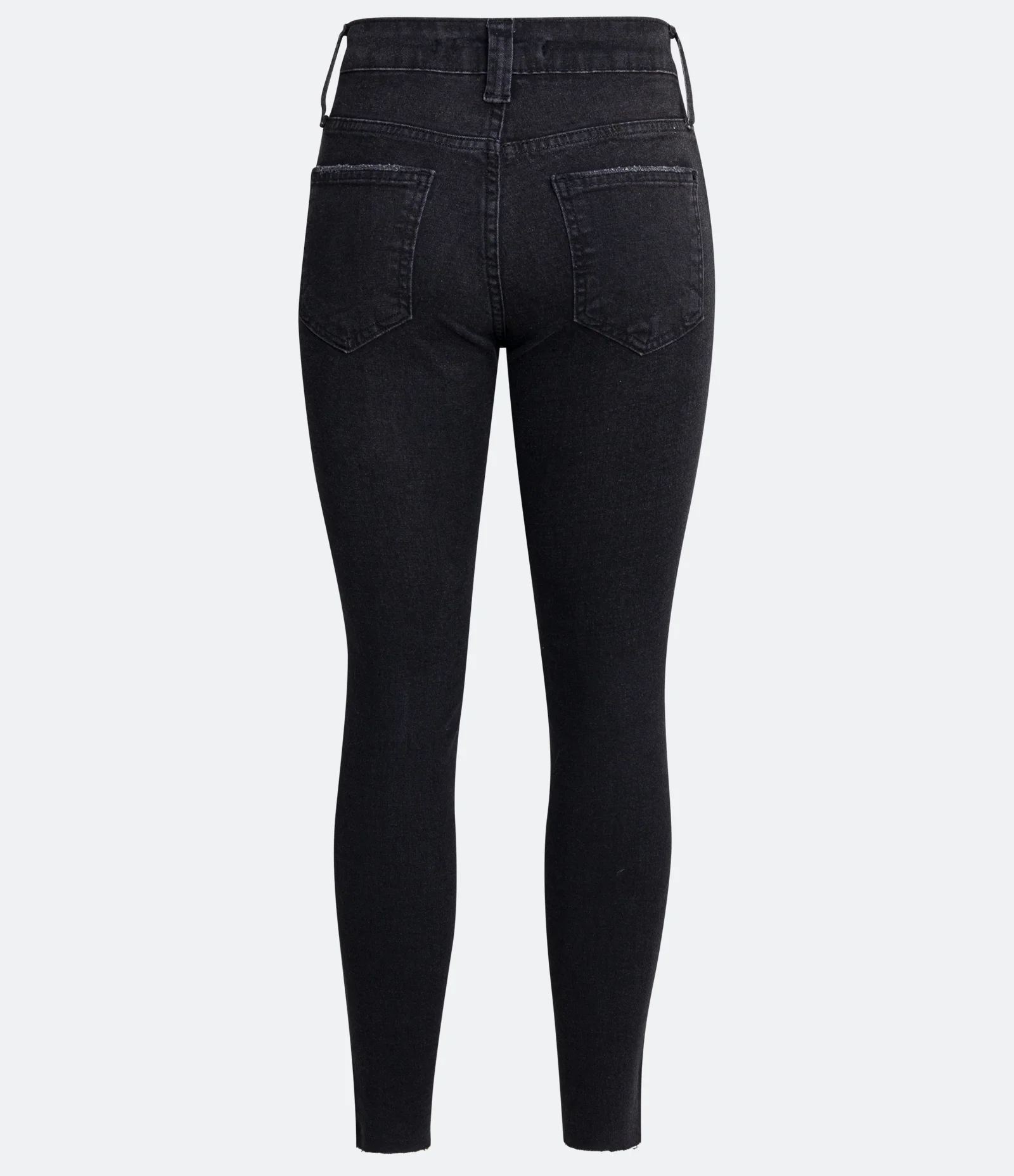 Calça Skinny Cintura Alta em Jeans com Puídos e Pontos de Luz Preto 2