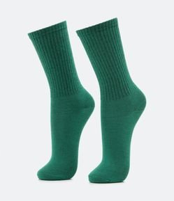 Meia Cano Alto Básica em Modal com Textura