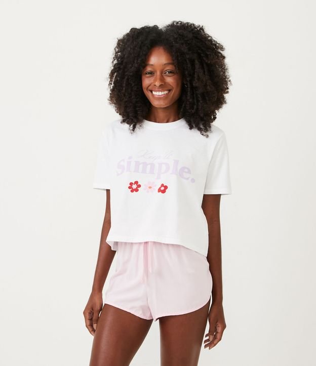 Short de Pijama em Viscose com Cós Elástico e Amarração