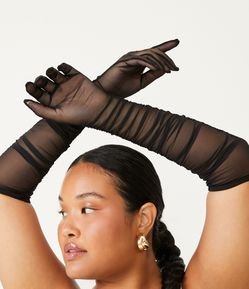 Luva Longa em Poliamida com Transparência