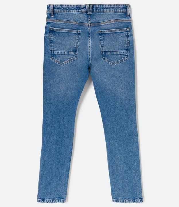 Calça Super Skinny Jeans com Puídos no Joelho Azul 6