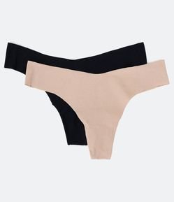 Kit 02 Calcinhas Biquíni Fio Dental em Microfibra com Corte a Laser TriFil