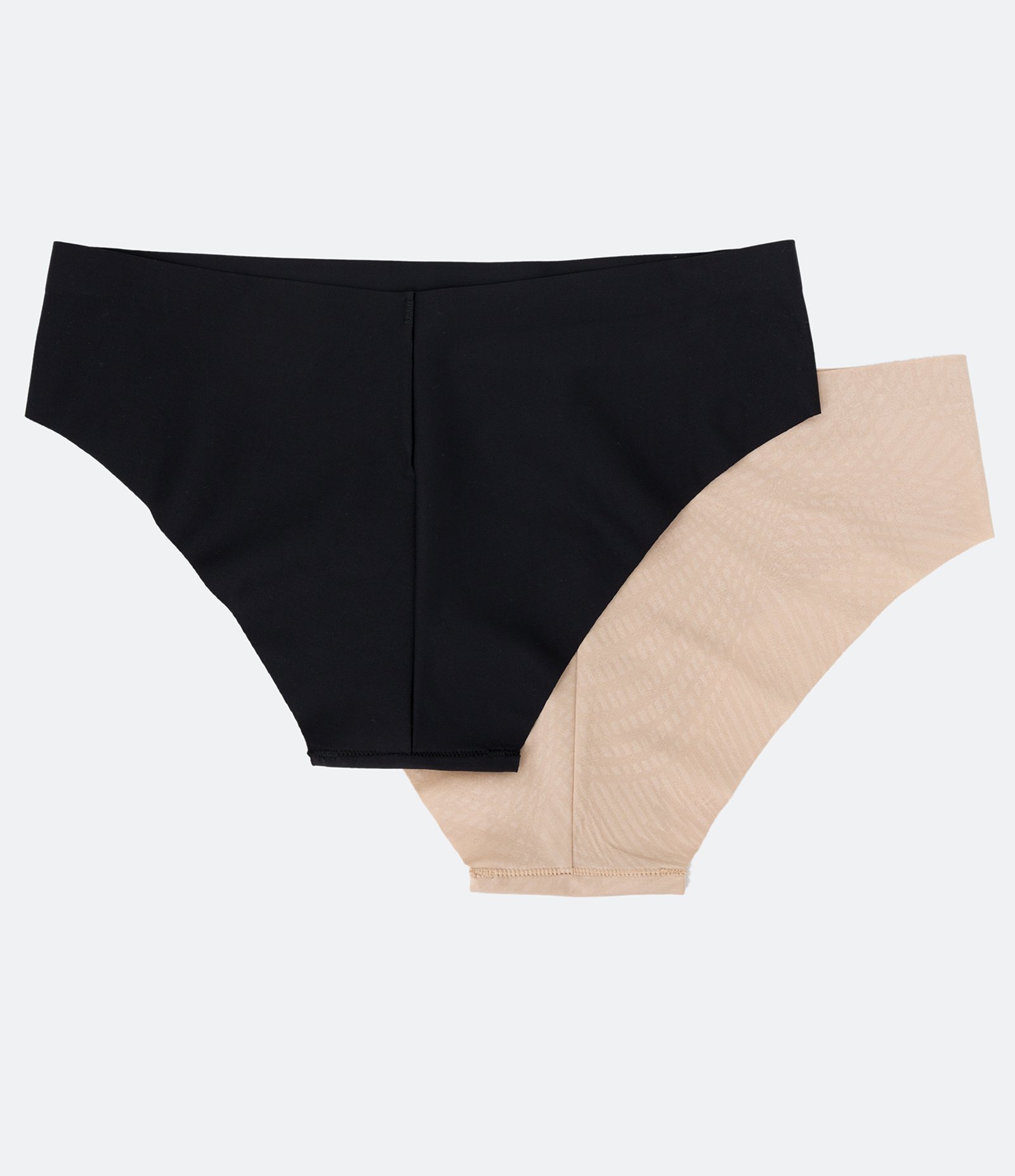 Kit 02 Calcinhas Boyshort em Microfibra com Lateral Larga DelRio Bege/ Preto 2