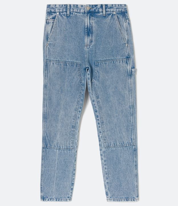 Pantalón Loose Carpenter Jeans con Tira Lateral Azul Médio 6