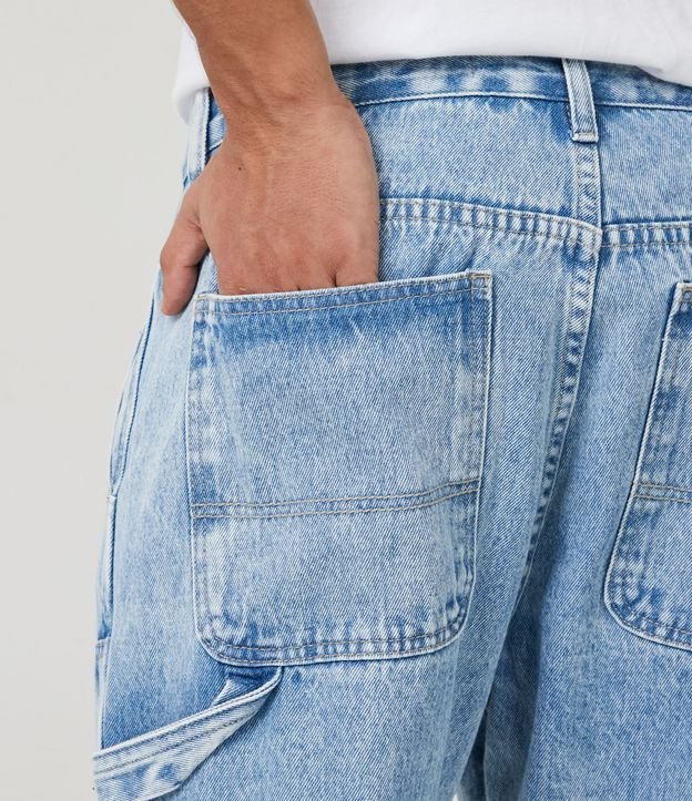 Pantalón Loose Carpenter Jeans con Tira Lateral Azul Médio 5