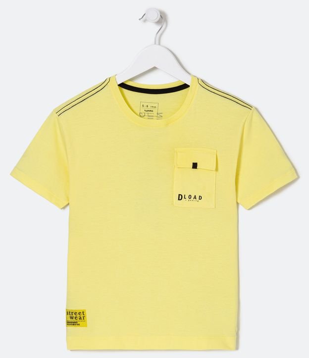 Camiseta Infantil Estampa com Bolsinho - Tam 5 a 14 Anos