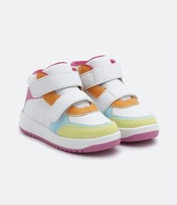 Tênis Infantil Abotinado com Recortes e Tiras em Velcro - Tam 20 ao 27