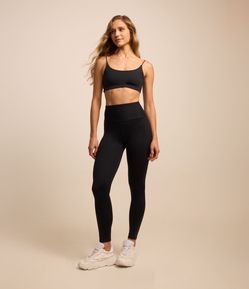 Calça Legging Esportiva em Poliamida com Cós Alto