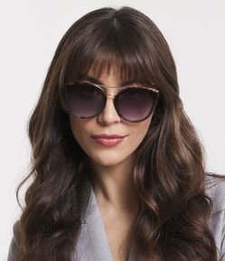 Óculos de Sol Redondo com Lentes Fume Degrade